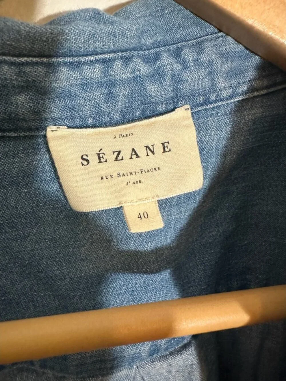 Sezane Chambray Shirt Size 40 - Picture 3 of 11